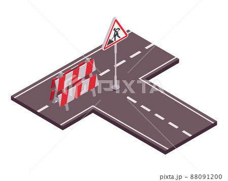 Isometric Roadway Maintenance Composition Isometric Roadway Maintenance Composition 88091200