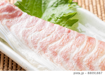 鯛(タイ)のサクのアップ。 鯛(タイ)のサクのアップ。 88091887