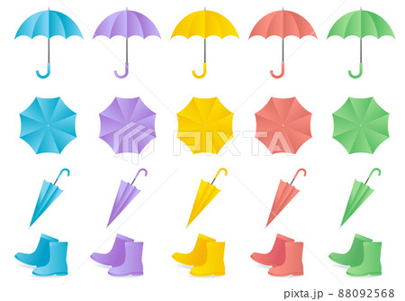 傘と長靴イラストセット 88092568
