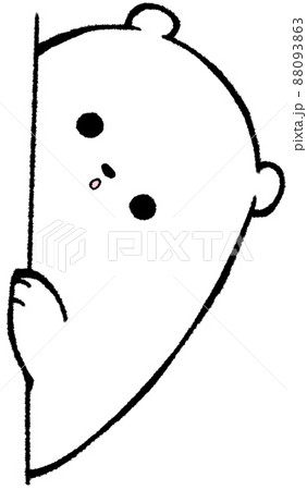 物陰から顔をだすしろくま 88093863