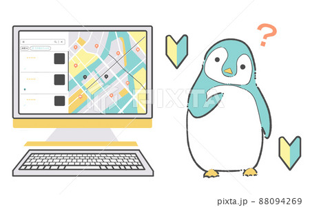 pcの地図が分からないペンギン pcの地図が分からないペンギン 88094269