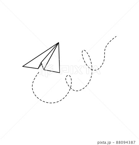 Paper airplane vector icon. Doodle outline 88094387