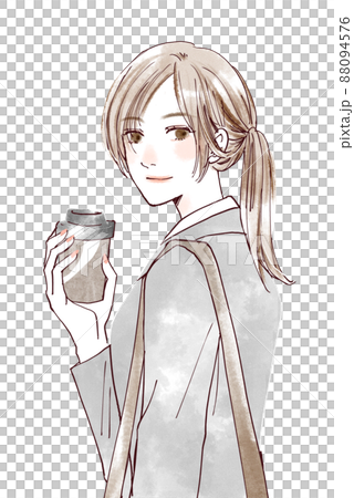 拿著外帶咖啡的女人 拿著外帶咖啡的女人 88094576