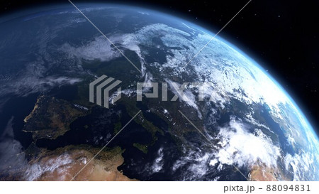 宇宙から見たヨーロッパを中心にした地球の3Dイラスト 宇宙から見たヨーロッパを中心にした地球の3Dイラスト 88094831