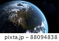 宇宙から見た北アメリカを中心にした地球の3Dイラスト 88094838