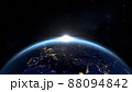 宇宙から見た地球の日の出の3Dイラスト 88094842