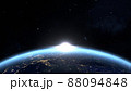 宇宙から見た地球の日の出の3Dイラスト 88094848