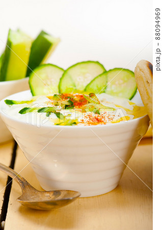 Arab middle east goat yogurt and cucumber salad Arab middle east goat yogurt and cucumber salad 88094969