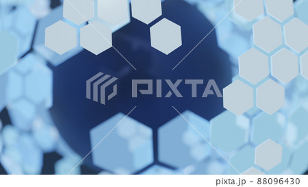 CGヘキサゴン　多重構造の六角形で構成された球体 88096430
