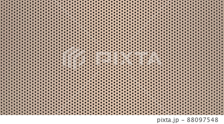 銅色の光沢のある金属のパンチングメタルの横長の背景画像 88097548