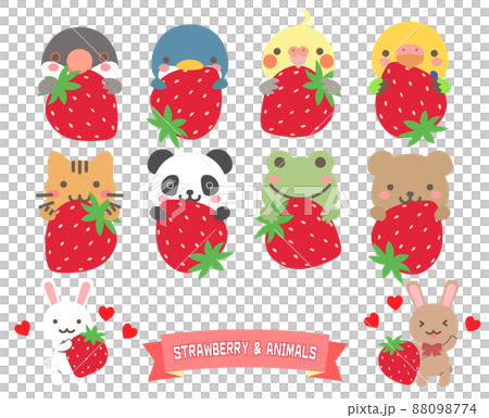 用草莓設置的動物圖標 88098774
