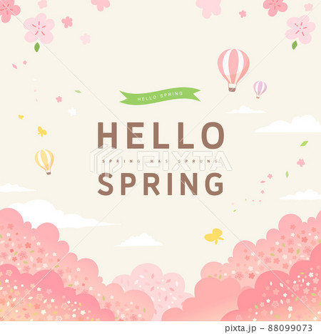 熱気球 蝶 桜 88099073