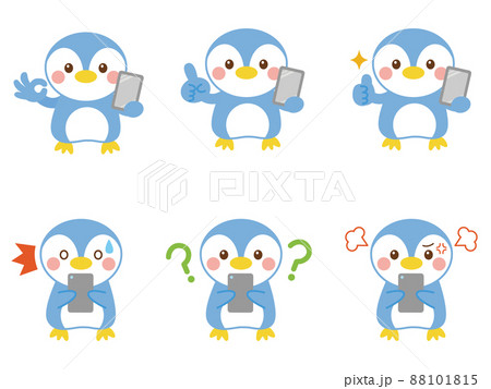 ペンギン スマホ イラストセット ペンギン スマホ イラストセット 88101815