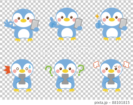 Penguins smartphone illustration set 88101815