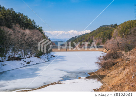 東条ダムと北アルプス【東筑摩郡筑北村】 東条ダムと北アルプス【東筑摩郡筑北村】 88102031
