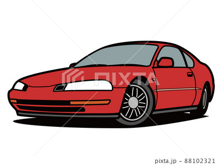 懐かしめ国産クーペ 赤色系 自動車イラスト 懐かしめ国産クーペ 赤色系 自動車イラスト 88102321