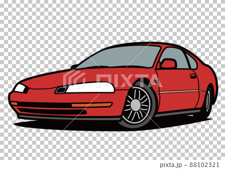 懐かしめ国産クーペ 赤色系 自動車イラスト 懐かしめ国産クーペ 赤色系 自動車イラスト 88102321