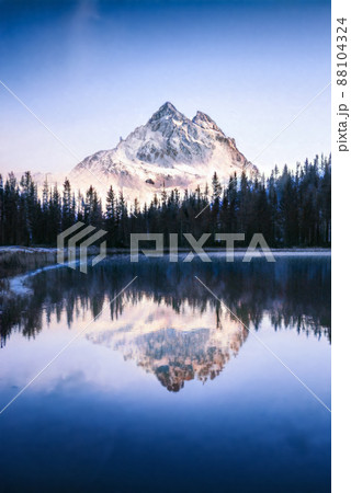 Beautiful winter scenery landscape and snow frosted mountain in Italy . 88104324