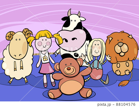 toys characters group cartoon illustration 88104576