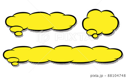 もくもく雲のアメコミ風な吹き出しのテロップベース・黄色 88104748