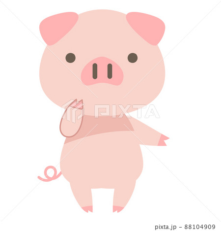 可愛い子豚のイラストのイラスト素材