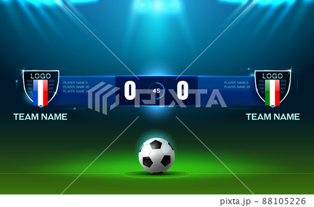 soccer football stadium spotlight and scoreboard background with glitter light 88105226