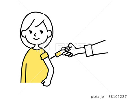 コロナウイルスの予防接種をする女性 ベクターイラスト コロナウイルスの予防接種をする女性 ベクターイラスト 88105227