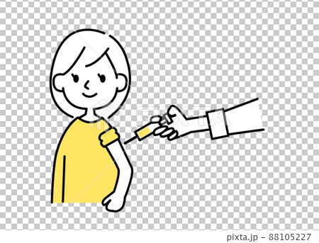 コロナウイルスの予防接種をする女性 ベクターイラスト コロナウイルスの予防接種をする女性 ベクターイラスト 88105227