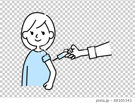 Vector illustration of a woman vaccinated against coronavirus Vector illustration of a woman vaccinated against coronavirus 88105343