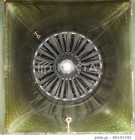 inside of air intake tube of jet fighter engine inside of air intake tube of jet fighter engine 88105392