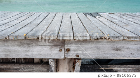 Caribbean wooden pier with turquoise aqua sea Caribbean wooden pier with turquoise aqua sea 88106575