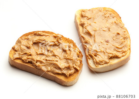 peanut butter toast breads isolated on white 88106703