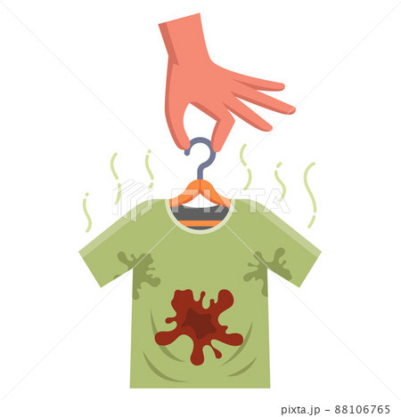 dirty men's t-shirt with food stain. sweat stains on clothes. 88106765