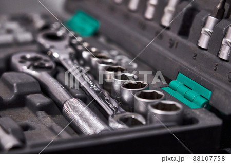 car mechanic tool set in auto repair shop car mechanic tool set in auto repair shop 88107758