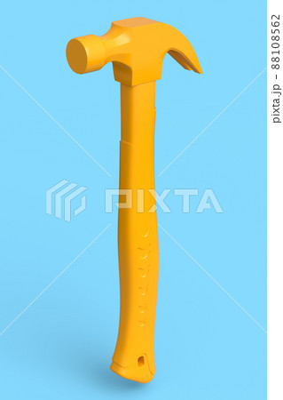 Hammer with a rubberized handle isolated on blue monochrome background Hammer with a rubberized handle isolated on blue monochrome background 88108562