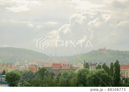The landscape of rows of houses in the town of Prague The landscape of rows of houses in the town of Prague 88108773