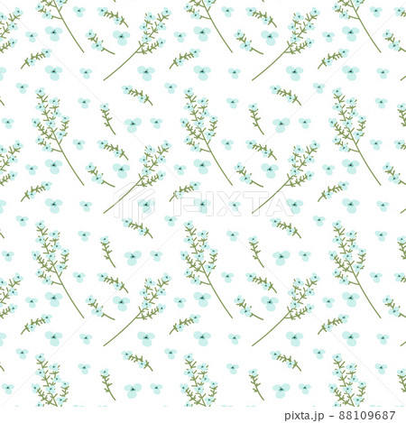 Botanical seamless vector pattern with simple abstract flowers. Elegant floral print for fabric. Botanical seamless vector pattern with simple abstract flowers. Elegant floral print for fabric. 88109687