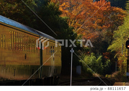 豊後森駅の湯布院の森　大分県玖珠町　野矢駅 88111657