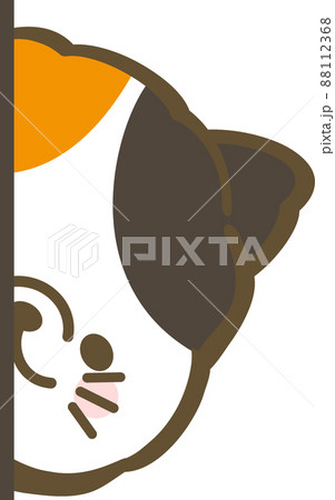 そっと覗く恥ずかしがり屋の三毛猫 そっと覗く恥ずかしがり屋の三毛猫 88112368