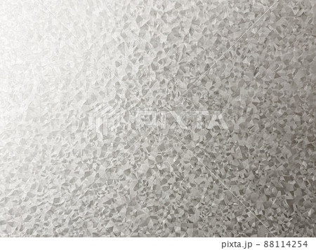 シルバーのトタンの表面の結晶の模様が見える背景画像 88114254