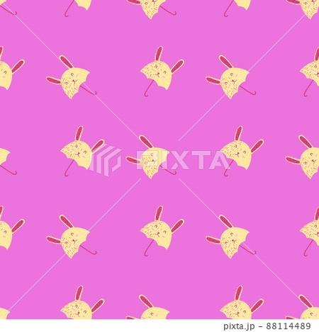 Umbrella bunny seamless pattern. Funny characters background. 88114489