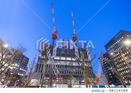 日本の川崎都市景観 川崎市新本庁舎の新築工事などを望む 日本の川崎都市景観 川崎市新本庁舎の新築工事などを望む 88114588