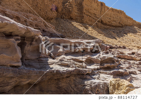 An amazing place in Israel is called the Red canyon and Nahal Shani, Southern District. Totally worth visiting because of its stunning stony structure An amazing place in Israel is called the Red canyon and Nahal Shani, Southern District. Totally worth visiting because of its stunning stony structure 88114727