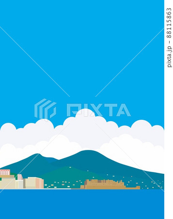 ナポリ　napoli　ヴェスヴィオ火山　monte　vesuvio　卵城　サンタルチア海岸 88115863