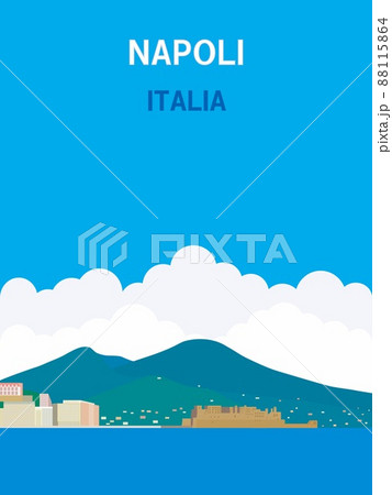 ナポリ　napoli　ヴェスヴィオ火山　monte　vesuvio　卵城　サンタルチア海岸 88115864