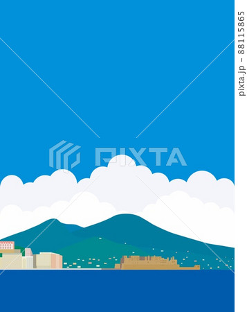 ナポリ　napoli　ヴェスヴィオ火山　monte　vesuvio　卵城　サンタルチア海岸 88115865