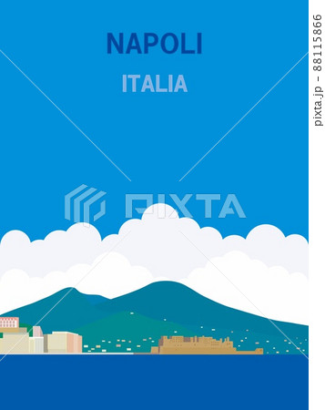 ナポリ　napoli　ヴェスヴィオ火山　monte　vesuvio　卵城　サンタルチア海岸 88115866