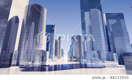 都市 街 ビル 建物 シティ オフィスビル ビジネス街 オフィス街 3D イラスト 背景 バック 都市 街 ビル 建物 シティ オフィスビル ビジネス街 オフィス街 3D イラスト 背景 バック 88115920