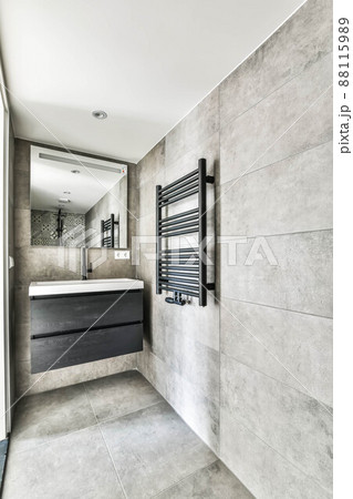 Luxurious modern style bathroom. With new design and plumbing Luxurious modern style bathroom. With new design and plumbing 88115989