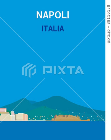 ナポリ napoli ヴェスヴィオ火山 monte vesuvio 卵城 サンタルチア海岸 ナポリ napoli ヴェスヴィオ火山 monte vesuvio 卵城 サンタルチア海岸 88116158